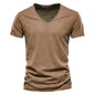 Soft V-Neck Tee For Men With 100 Percent Cotton Breathable Fit