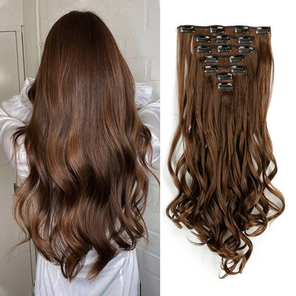 Lush Clip In Extensions 7 Piece Full Head 22 Inch Curly Wavy Hair