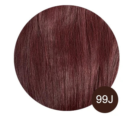 Clip In Hair Extensions 7 Pieces Human Hair 22inch #99J Burgundy Red For Bold & Vibrant Style