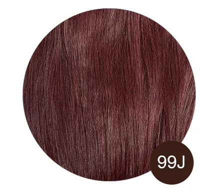 Clip In Hair Extensions 7 Pieces Human Hair 22inch #99J Burgundy Red For Bold & Vibrant Style