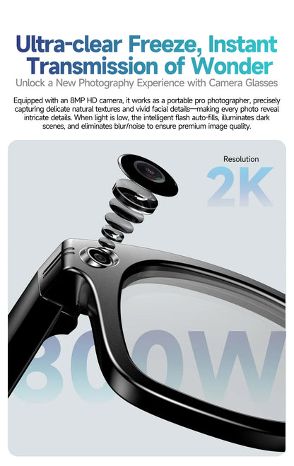 Titanium Frame AI Smart Glasses With 13MP Camera And Real Translation