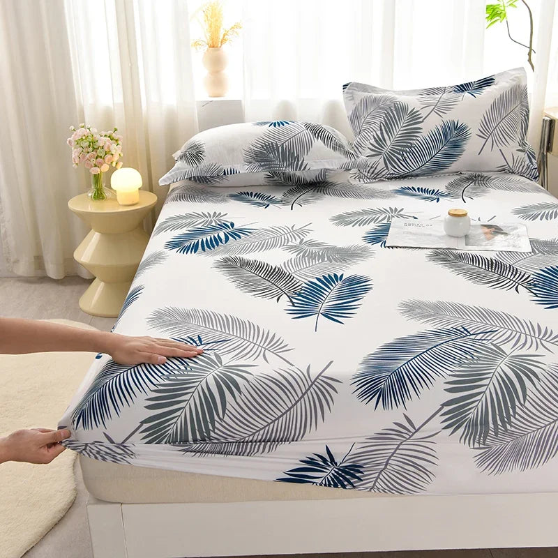 Soft Bedsheet Simple Style Bed Cover Single/Queen/King Size Bed Linen Home Fitted Sheets 침대시트 (Pillowcase Need Order)