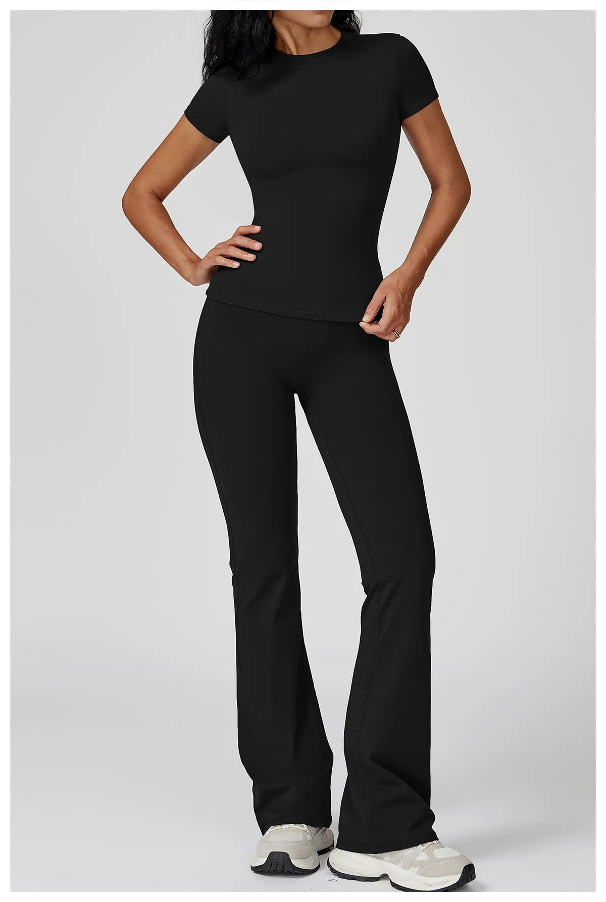 Women Yoga Set 2PCS Workout Set Sportswear Gym Clothing Fitness Long Sleeve High Waist Leggings Cycling Shorts WORKOUT REVOLUTION