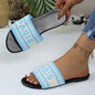 Water-Resistant Beach Slides With Cushioned Insole And Non-Slip Sole