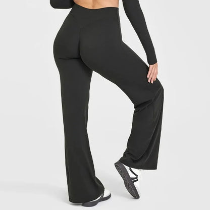 Yoga Pants Mid Rise Straight Leg Fit Second Skin Feel