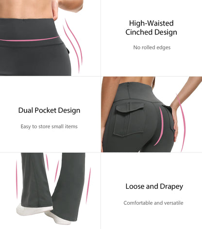 High-Waist Leggings With Cargo Pockets For Yoga And Gym Workouts For All Day Support