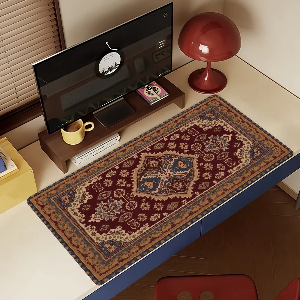Persian carpet-pattern desk mat and mouse pad