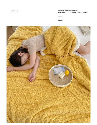 Ultra Blanket With Double Layer Milk Velvet And Lambswool Warmth