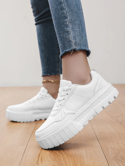 Women Casual Sneakers PU Leather Platform Sneakers for Women Classics Comfort Skateboarding Shoes Non-Slip Free Shipping