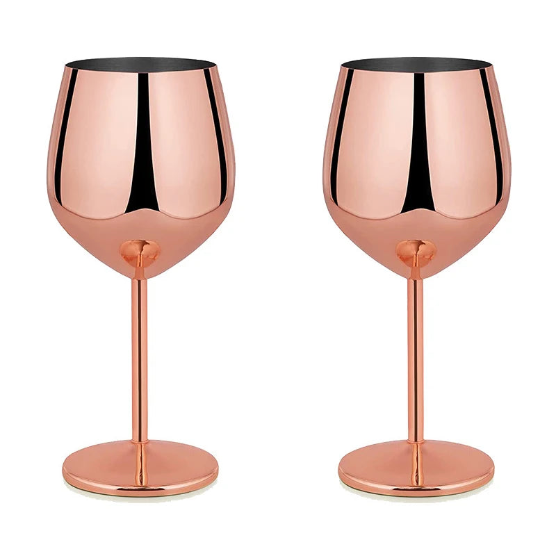 500ml Stainless Steel Wine Glass Goblet Sets Durable Metal Cup for Red Wine Champagne Bar Party Kitchen Goblets Drinking Utensils