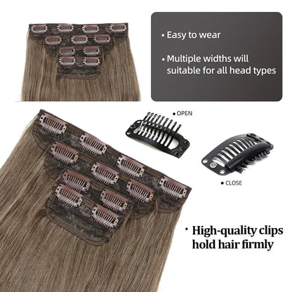 Voluminous Clip-In Hair Extensions 22 Inch Set for Length and Volume