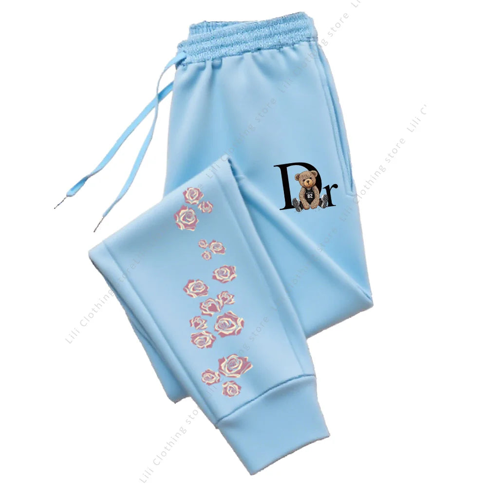 Soft Joggers with Bear Graphic Fleece-Lined for All Day Warmth