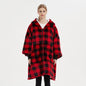 Unisex Ultra Thick Lamb Velvet Pajamas With Hooded Blanket And Zipper For Winter Sleepwear