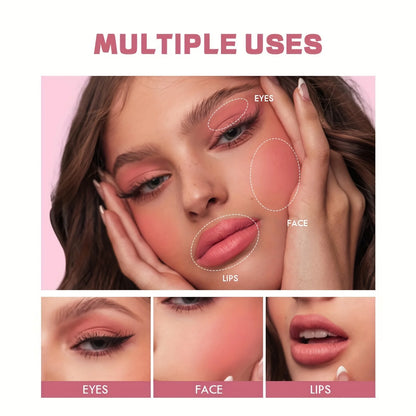 Waterproof Cream Blush Palette with Six Shades for All Skin Tones