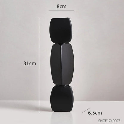 Modern Minimalist Black Vase - Nordic Style Home Decor Art Ornament for Living Room