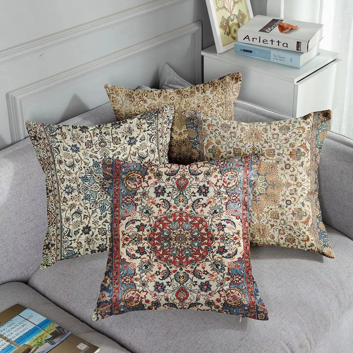 Mandala pattern throw pillow cover for sofa and bed