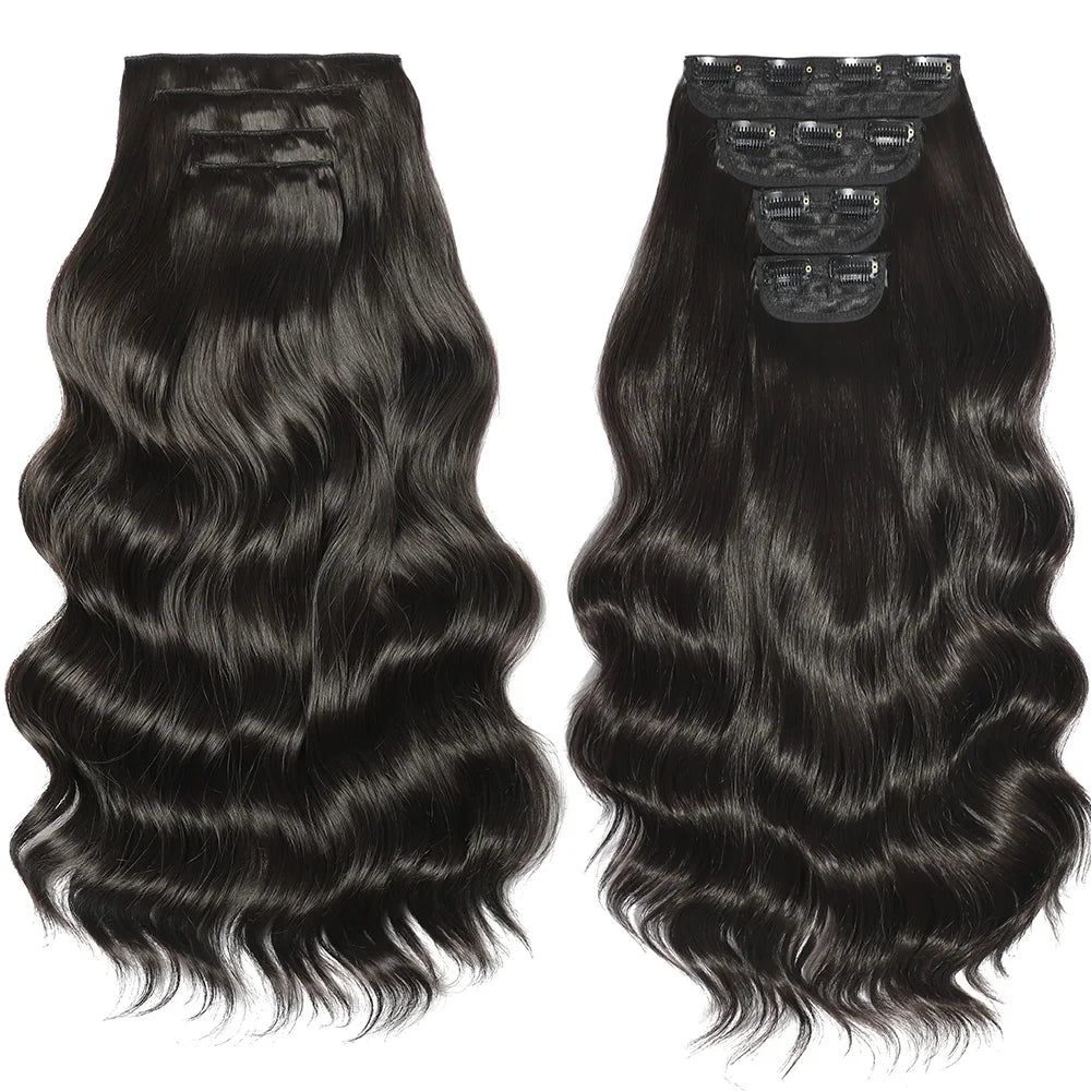 Voluminous Clip-In Hair Extensions 22 Inch Set for Length and Volume
