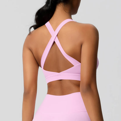 Women’s Yoga Bra Crop Top Nylon Elastane Supportive Sling Back