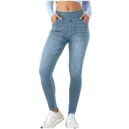 Slim Jeans High Waist Pull-On Denim with Stretchy Fit for Women