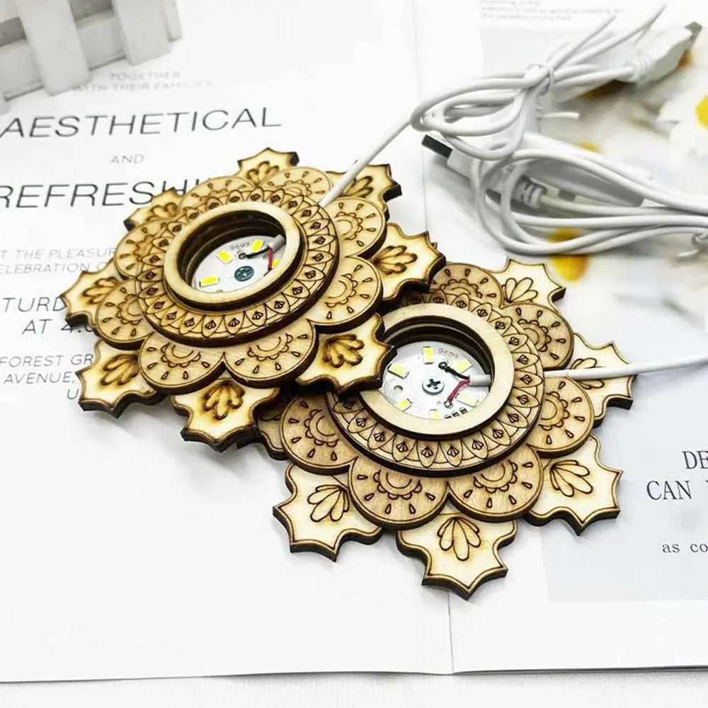 Lotus-shaped LED accent light with layered petal design