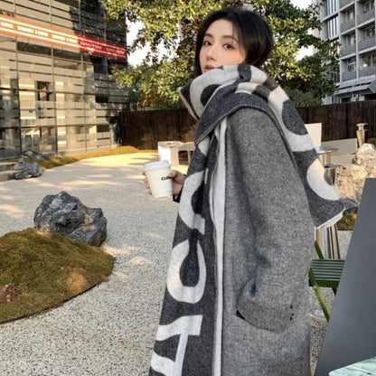 Warm Cashmere Scarf with Large Monogram for Everyday Ease and Style