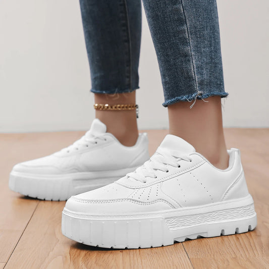 Women Casual Sneakers PU Leather Platform Sneakers for Women Classics Comfort Skateboarding Shoes Non-Slip Free Shipping