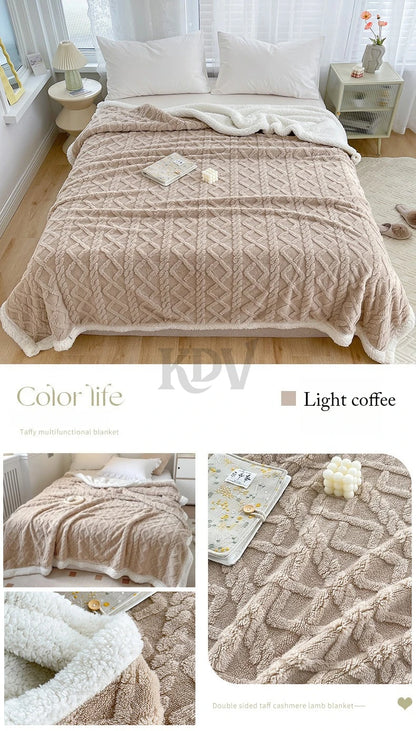 Ultra Blanket With Double Layer Milk Velvet And Lambswool Warmth
