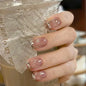 24Pcs French Tip Handmade Press On Nails Minimalist Solid Color Fake Nails Medium Square Full Cover Press On Nail Tips With Glue