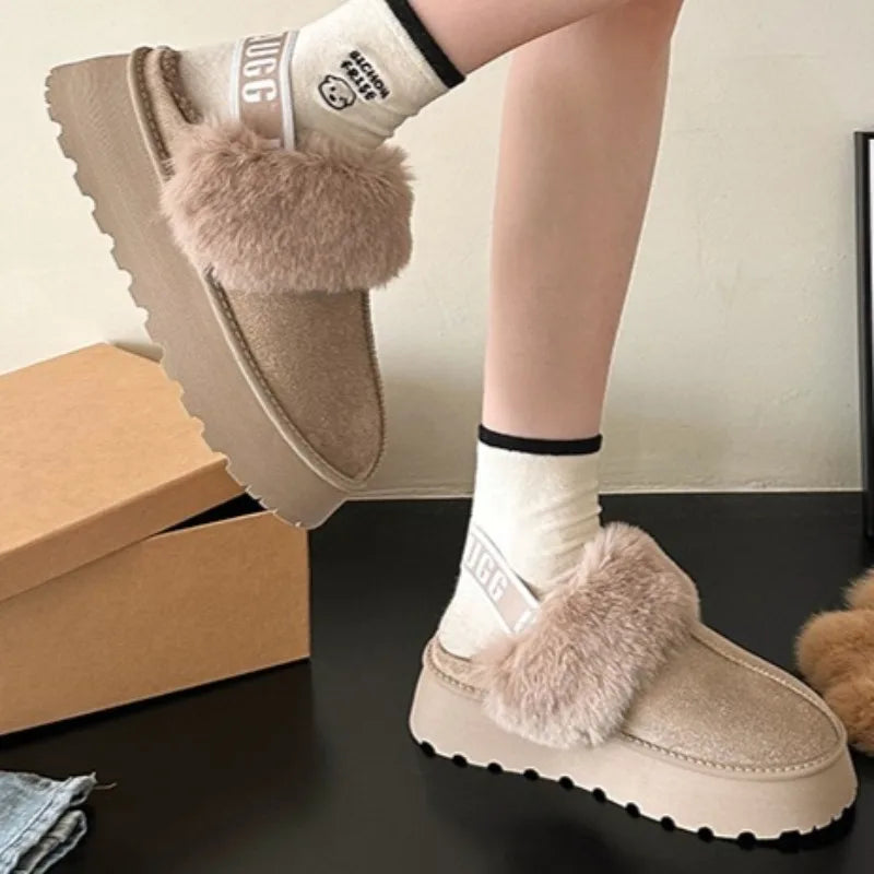 Non-Slip Suede Slippers for Women with Insulated Lining and Durable Outsole for Indoor and Outdoor Use
