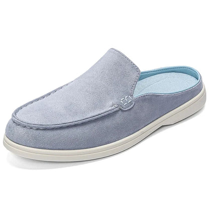 Men's suede-look slip-on mule with open back