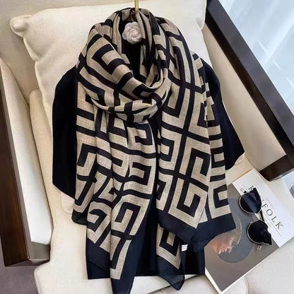 1 pcs 90cm scarf for women autumn-winter fashion warm bib with high-grade Korean printed large cape
