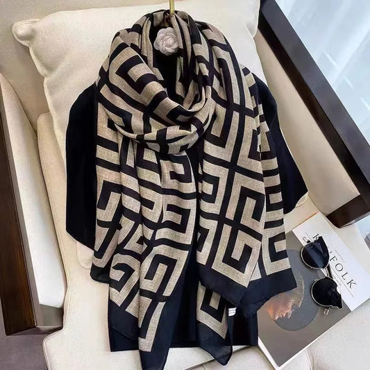 1 pcs 90cm scarf for women autumn-winter fashion warm bib with high-grade Korean printed large cape