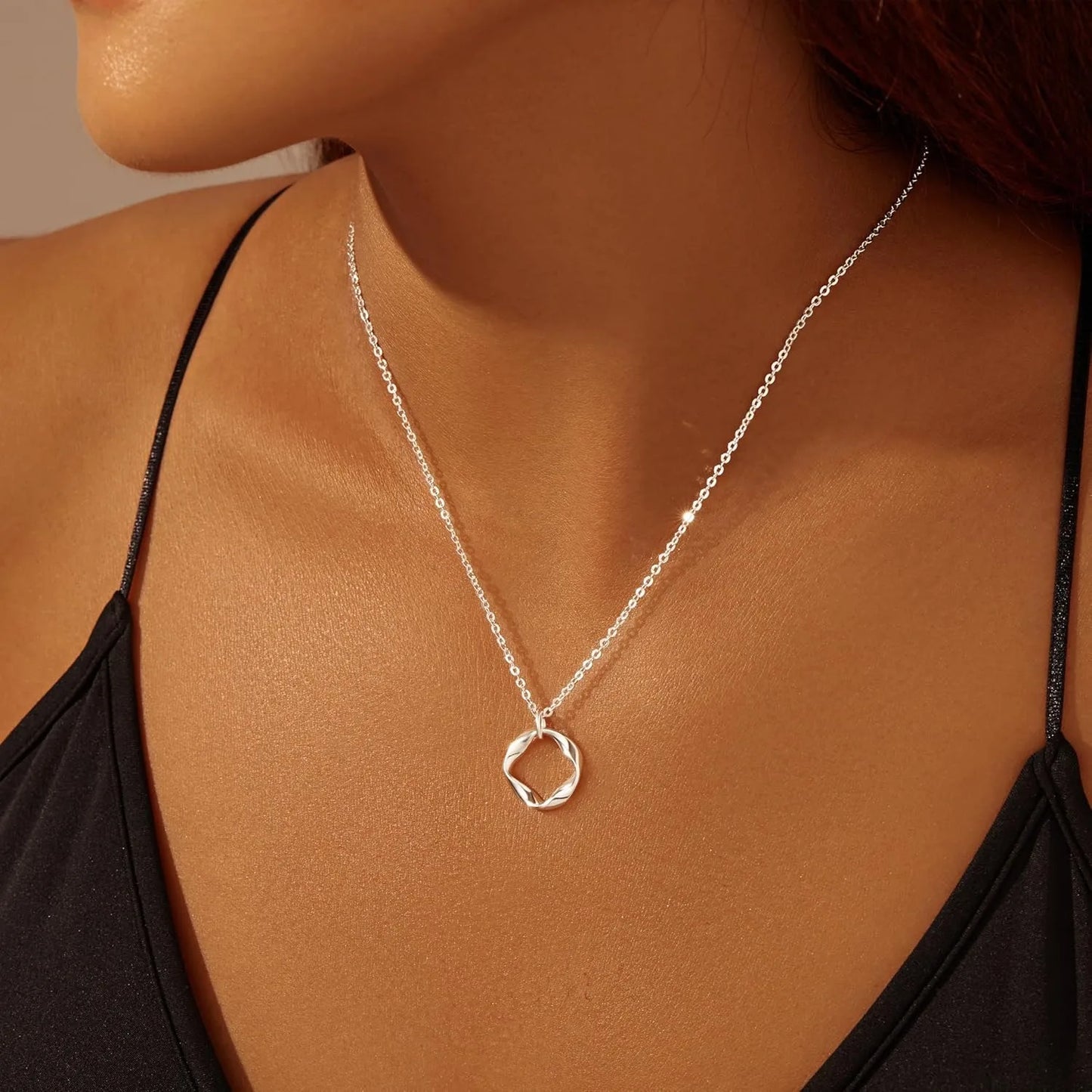 Layered Gold Necklaces Set - 14K Gold Plated Stackable Chain Choker Necklace