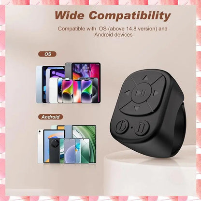 Wireless Ring Remote for Short Video Apps with Bluetooth Page Turning and Camera Shutter