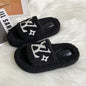 Platform Slippers Corduroy Non-Slip Slip-On Cushioned Insole For Women Beach Wear