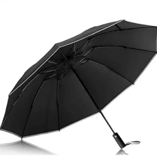 Automatic reverse folding umbrella with reflective UV protection canopy