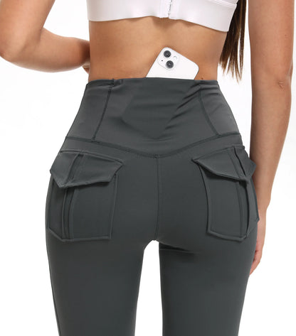 High-Waist Leggings With Cargo Pockets For Yoga And Gym Workouts For All Day Support