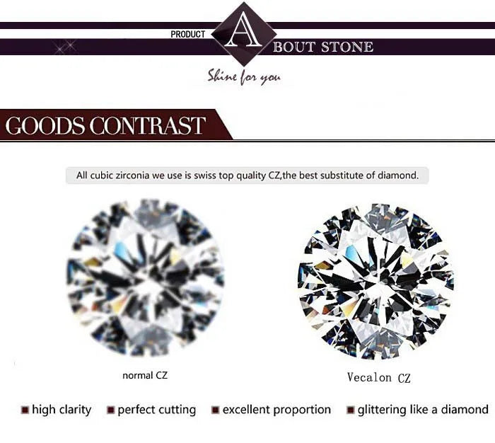 Lab-Grown Engagement Ring with Zircon Center Stone 8x8 mm