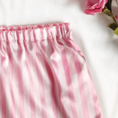 Breathable Pajama Set for Women with Warm Nights Satin Sleepwear