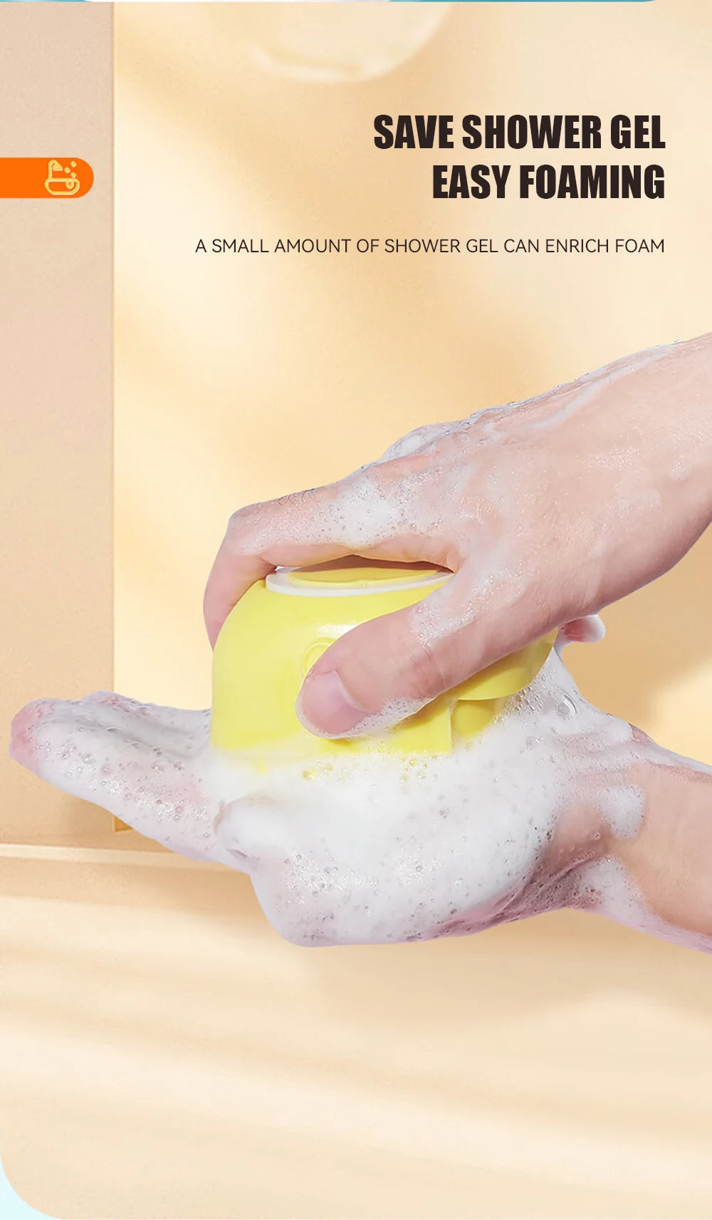 Pet Bath Brush With Soft Silicone Bristles And Dispenser For Dogs And Cats