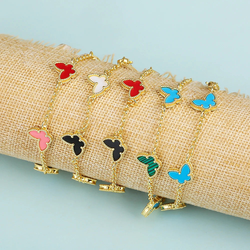Silver Plated Rose Gold Clover Bracelet - Luxurious High Quality Jewelry for Women