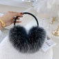 Winter Women Warm Real Fox Fur Earmuffs Girl's Earlap Ultra Large Ladies Plush Earmuff Luxury Ladies Fox Fur Earmuffs