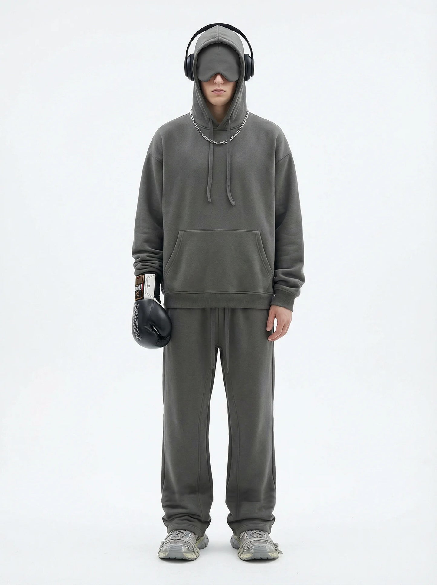 Unisex Cotton Blend Fleece Hoodie And Pants Set With Relaxed Fit And Soft Texture