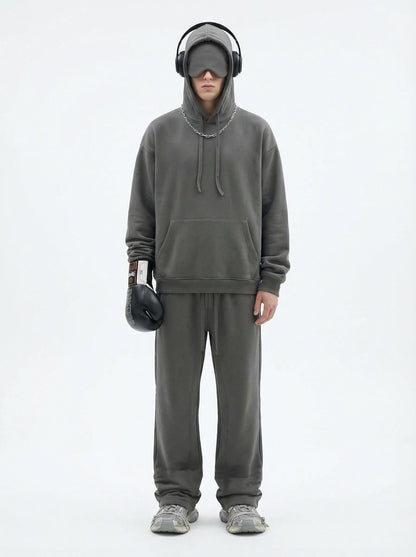 Unisex Cotton Blend Fleece Hoodie And Pants Set With Relaxed Fit And Soft Texture