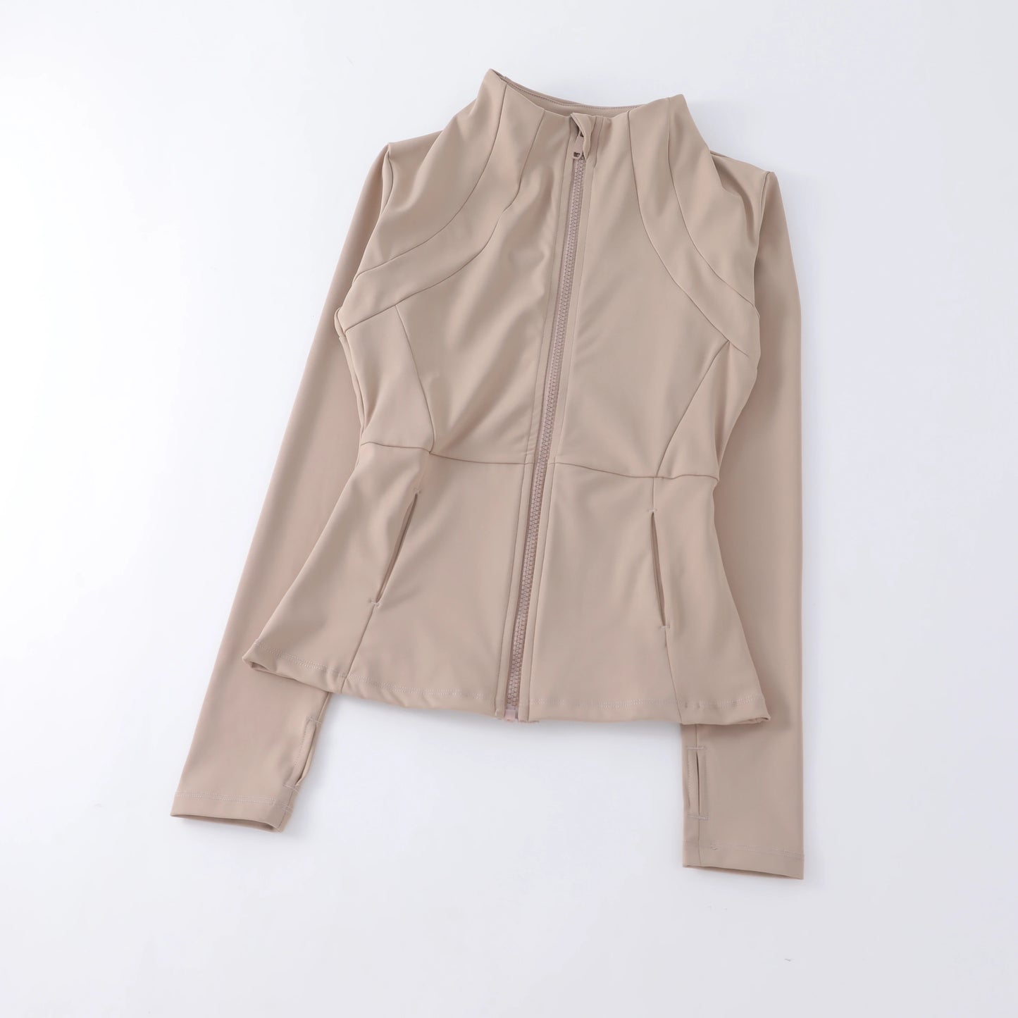 Luxe Yoga fitted Coat Women's Slimming Long Sleeve Fast Running Thin Pilates Fitness Suit Top Clothing