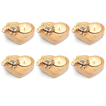 Wood Candle Holder Rustic Tealight Stand For Wedding Centerpieces