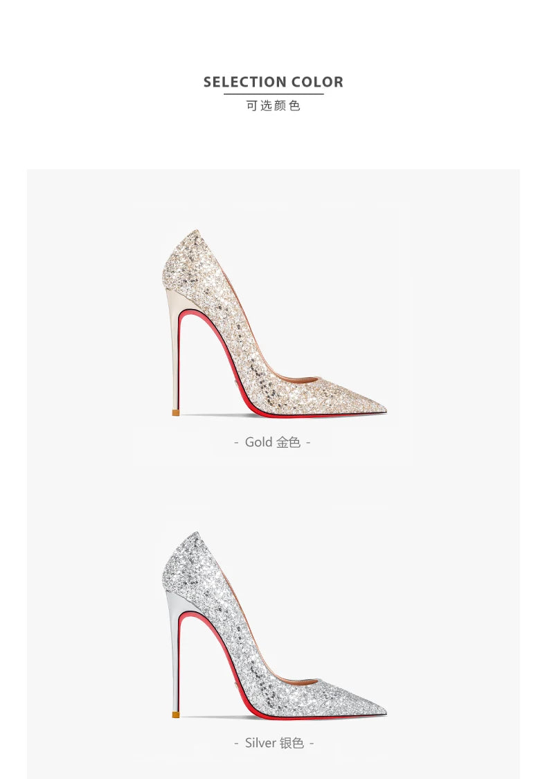 Couture Luxury Red Bottom Glitter Heels | Merch Gone Viral.