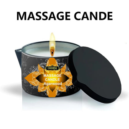 Scented massage oil candle for an evening ritual