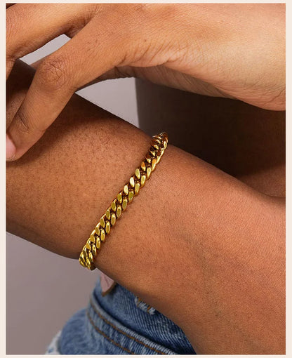 Stainless steel Cuban link chain bracelet