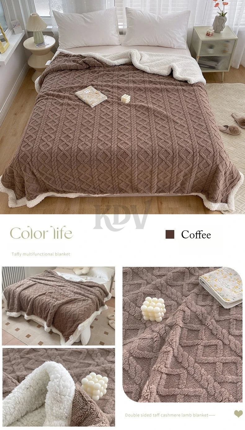 Ultra Blanket With Double Layer Milk Velvet And Lambswool Warmth